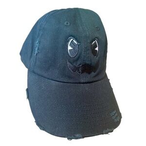 DISTRICT BLACK DISTRESSED PAC MAN GHOST HAT, ADULT OS